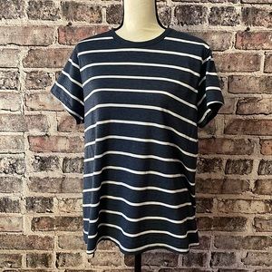 Time and Tru navy white stripped T-shirt